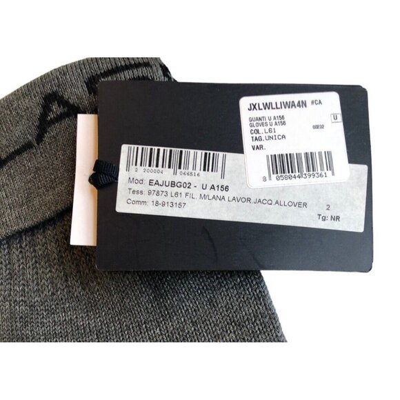 Cavalli Class Gloves Wool Grey Logo Print Knitted One Size New Tag Unisex Winter - Picture 2 of 10